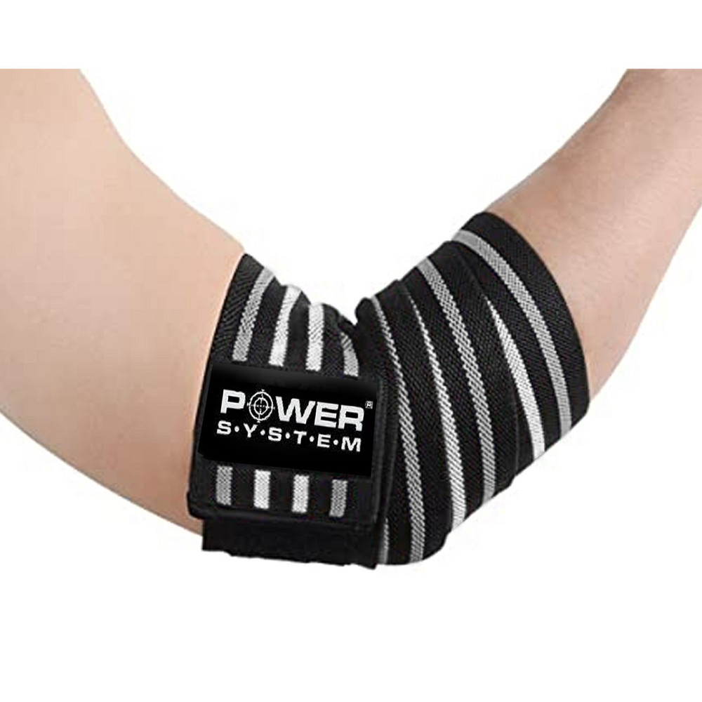 Бинти на лікоть Power System PS-3600 Elbow Wraps Grey/Black(пара) Луцк - изображение 3