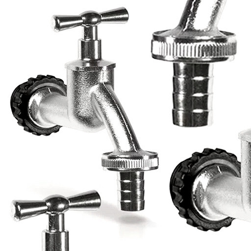 Кран для емкости для дождевой воды металлический Prosperplast TAP, серебристый Киев - изображение 2