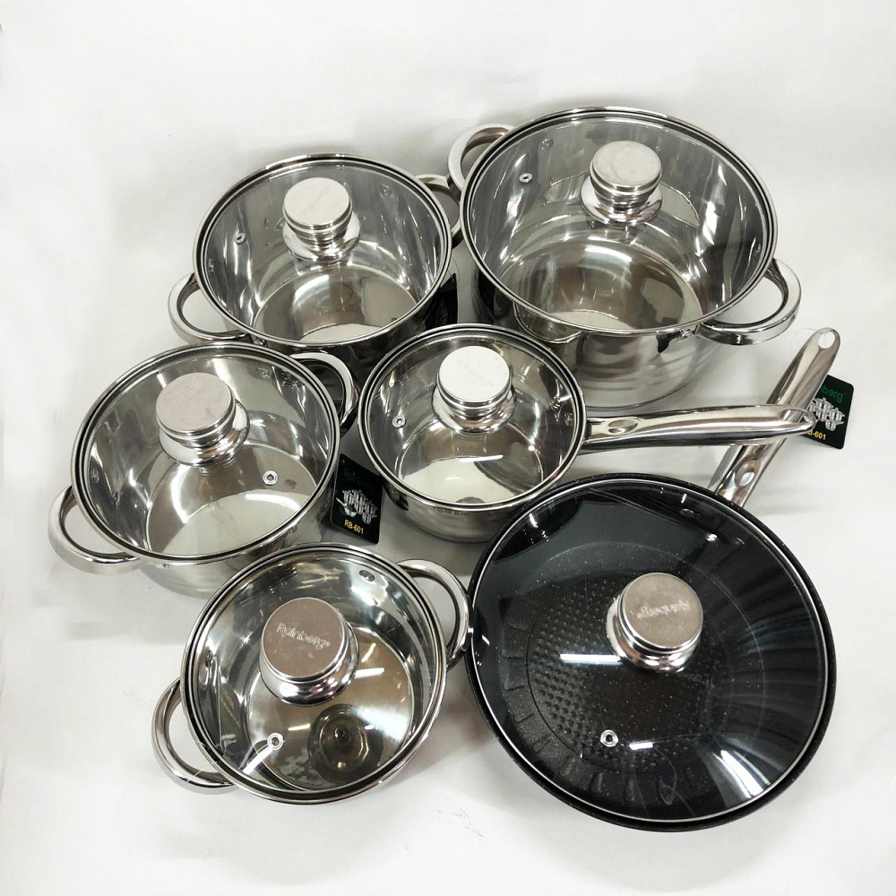 Набор кастрюль хорошего качевства, Набор кастрюль с антипригарным внутренним покрытием XV-66 Львов - изображение 2