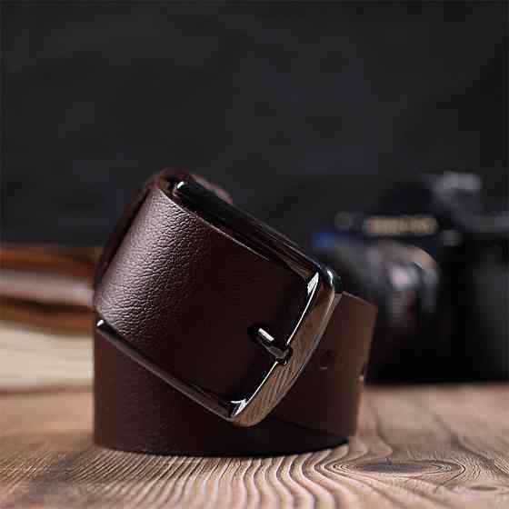 Универсальный мужской ремень с механической пряжкой из натуральной кожи BOND 22071 Коричневый Киев