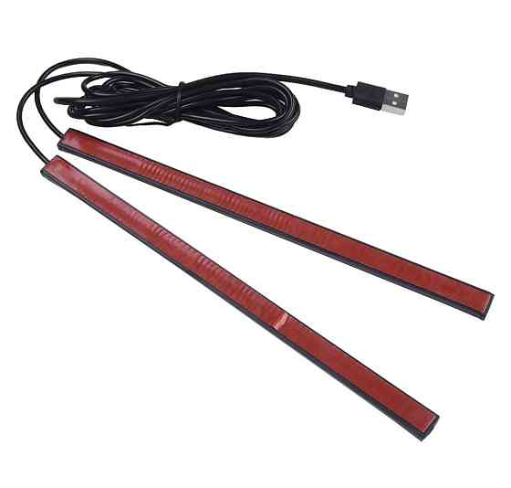 Автомобильная светодиодная лента usb 2*9 лед синяя 12v 17 см -кабель 1,3 см Киев