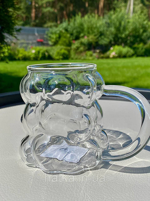 Кухоль скляний "Облачко" 350 мл 102-766 прозорий фігурний для дому та ресторану Київ - фото 2