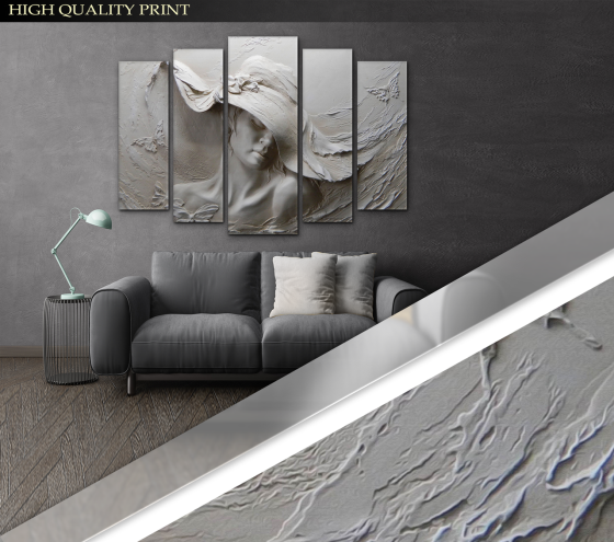 Модульна картина у вітальню / спальню Дівчина 3D Art-446_5 ( 80х118см ) Київ