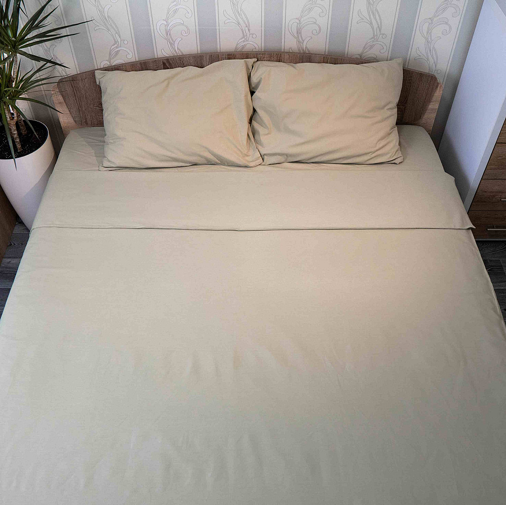 Підковдра 200x220 Поплін GM Textile 120 г/м2 Бавовна (Світло-коричневий) Суми - фото 3