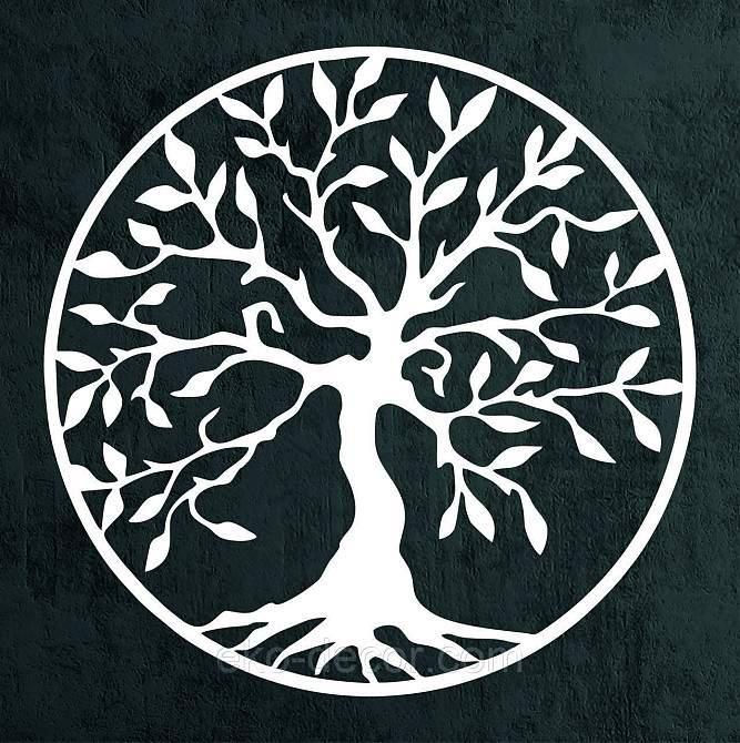 Декоративное настенное 3D Панно «Дерево в кругу» Декор на стену с объемом 70*70 см, Белый Киев - изображение 6