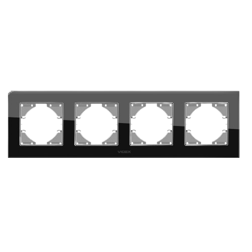 BINERA чорне скло Рамка горизонтальна 4-а Videx Житомир - фото 1