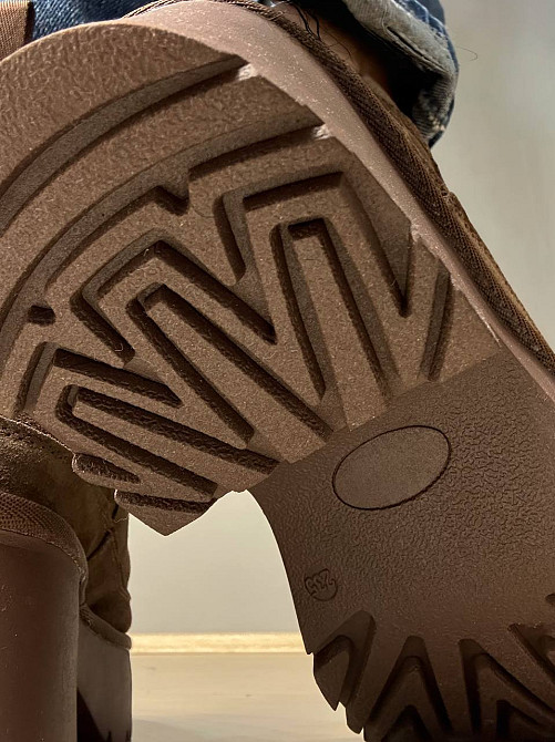 Ботинки женские Hengji 002-7 замшевые на меху высокие коричневые, 41, 25,5 см Киев - изображение 3