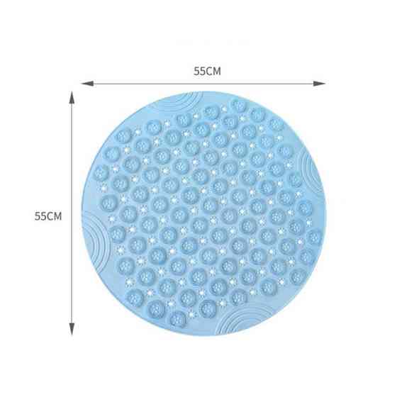 Силиконовый круглый коврик противоскользящий Bathlux на присосках для ванны и душа 55х55 см, Голубой Каменец-Подольский