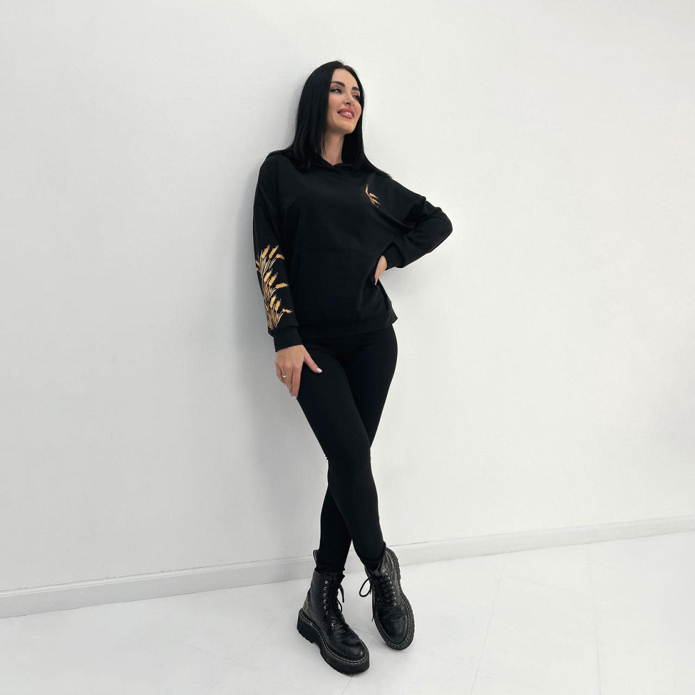 Демисезонный женский худи с принтом 