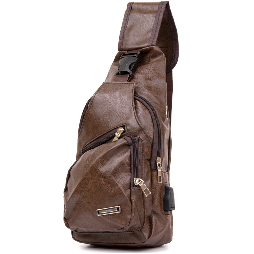 Сумка кросс боди с эмблемой из кожзама Коричневая (Vintage) Киев - изображение 5