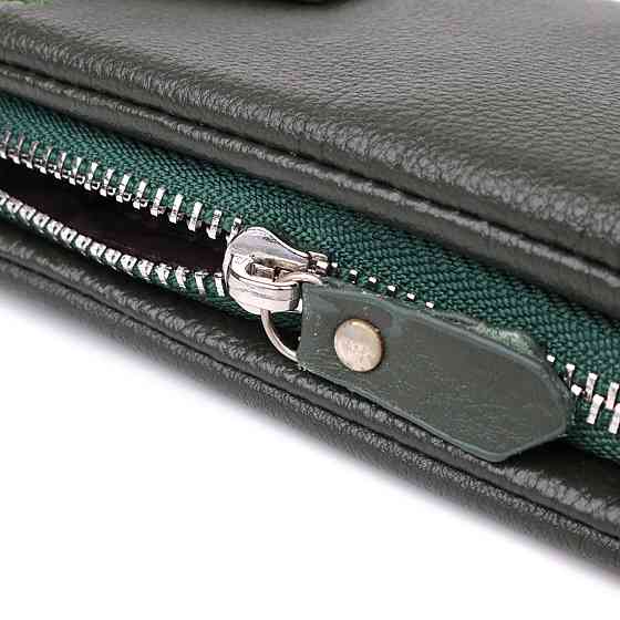 Стильний гаманець для жінок з відділенням під телефон Зелений (ST Leather) Київ