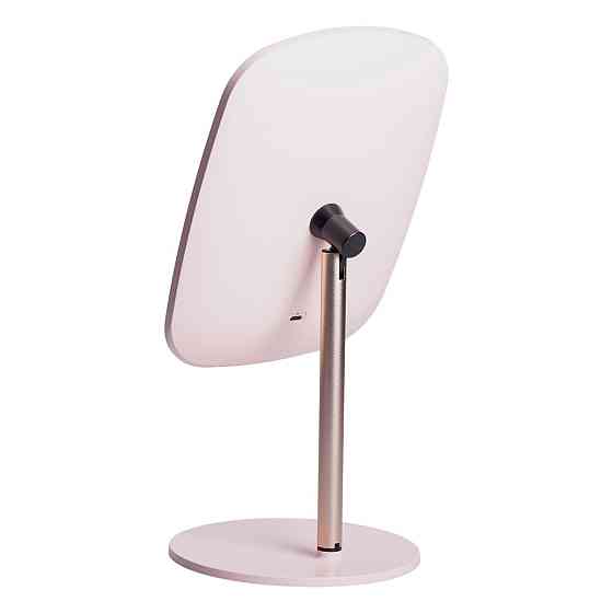 Настільне дзеркало з підсвічуванням 23х18 см для макіяжу на ніжці Рожеве HP-10-6AP Коломия