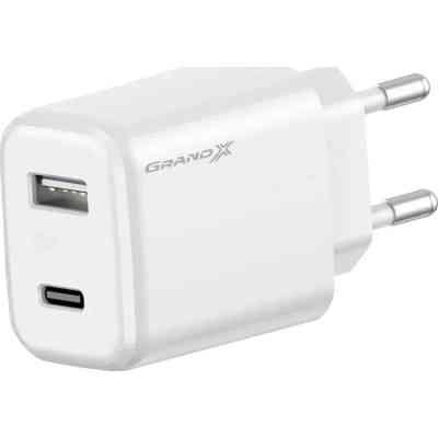 Зарядний пристрій Grand-X CH-890 Fast Charge 1xUSB-C PD20W + 1xUSB QC4.0 + AFC SCP FCP Black (CH-890) Вінниця