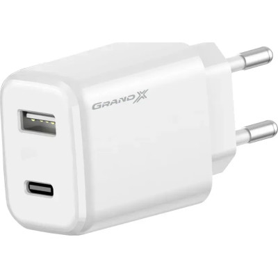 Зарядное устройство Grand-X CH-890 Fast Charge 1xUSB-C PD20W + 1xUSB QC4.0 + AFC SCP FCP Black (CH-890) Винница - изображение 1