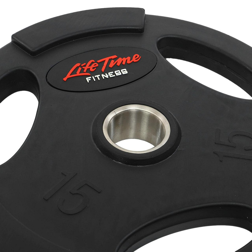 Блин (диск) обрезиненный 15 кг 51 мм LIFE-80154B-15 Гантели, гири, штанги и диски Киев - изображение 5
