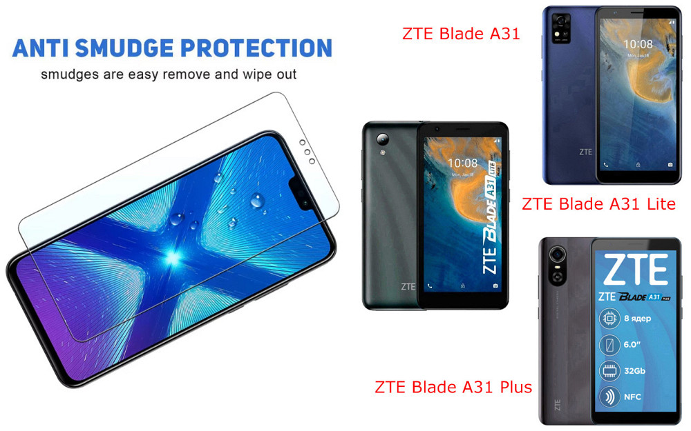 Захисне скло NeoGlass для ZTE Blade A31, A31 Lite, A31 Plus – надпрозоре та стійке Київ - фото 3