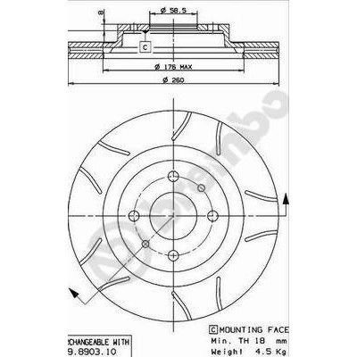 Гальмівний диск Brembo 09.8903.75 Вінниця - фото 1