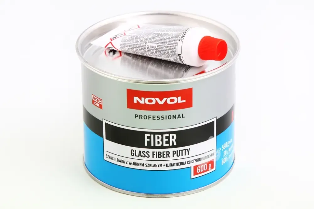 Шпатлевка со стекловолокном Novol Fiber 0.60кг + отвердитель 0.02кг Винница - изображение 1