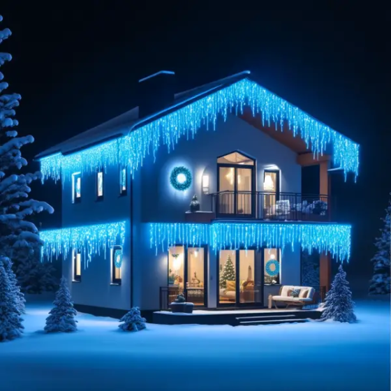 Garlando Вулична гірлянда Бахрома 50 м 840 LED чорний провід Синій 50MBBL Коломыя