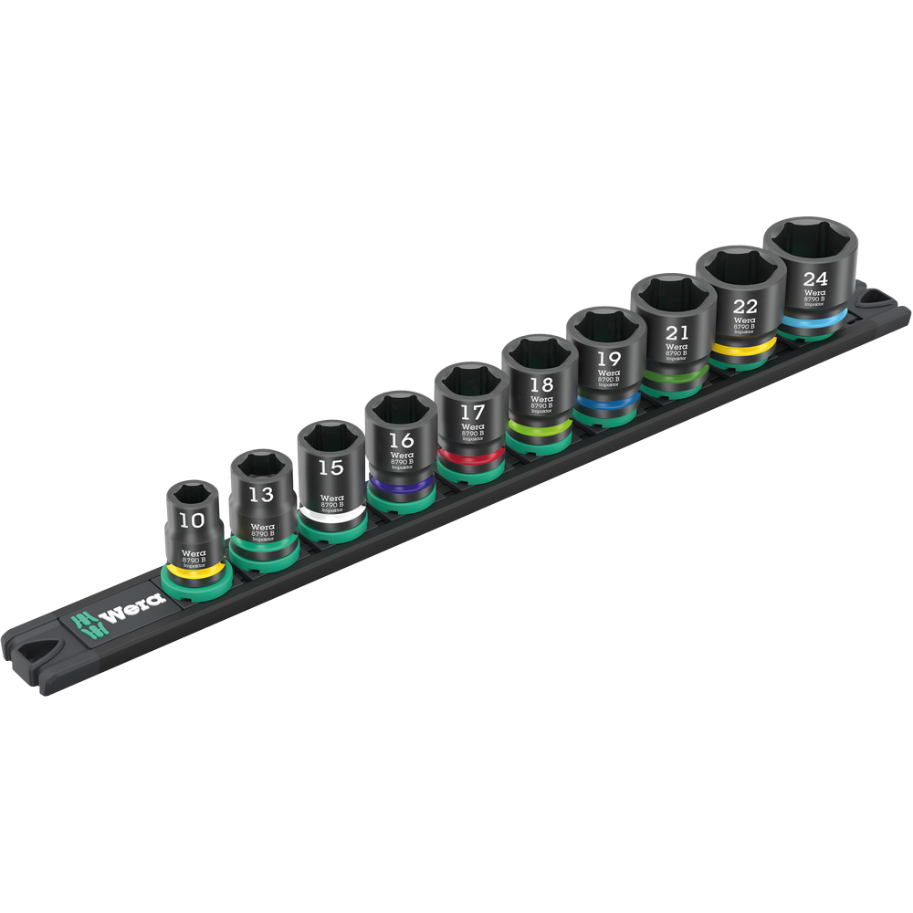Набір ударних торцевих головок 3/8" (10-24мм) на магнітному тримачі 10од. Wera 9607 B Impaktor 1 Одеса - фото 1