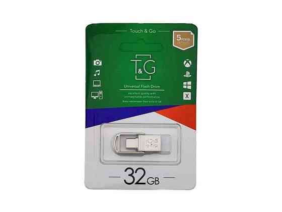 Флешка USB 32GB 2.0 104 USBType-C сталева (коротка) ТМ TG Київ