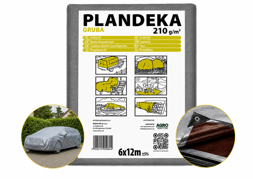 Тент 210 г/м2 6 мх12м "PLANDEKA" тарпауліновий від дощу Дніпро - фото 10