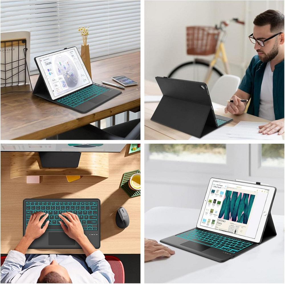 Клавіатурний чохол з трекпадом для iPad Pro 12.9 (1/2 покоління) RGB підсвітка магнітний відстібаємий USB-C чорний Київ - фото 4