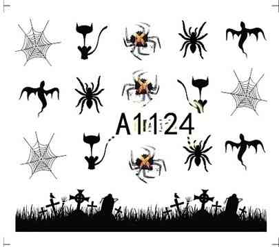 Для ногтей наклейки Хэллоуин 5 на 6 см черный Киев