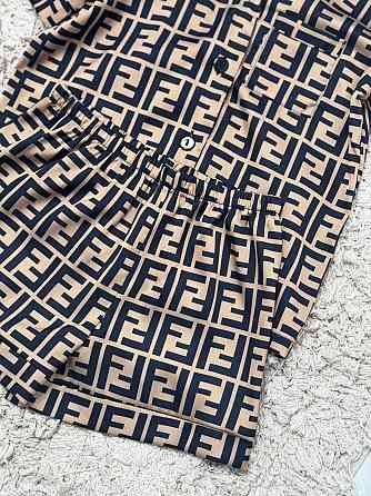 Детская пижамка из сатина шорты с рубашкой Коричневый р 146-152 Харьков