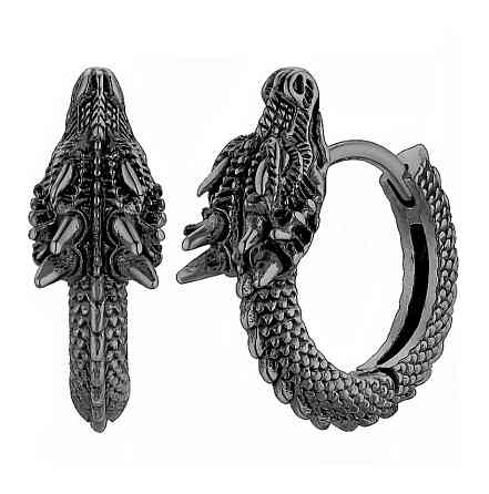 Сережки-кільця з головою дракона, пара Київ