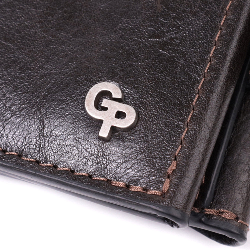 Люксовый кошелек с множеством отделений из качественной натуральной кожи GRANDE PELLE 22574 Коричневый Киев - изображение 5