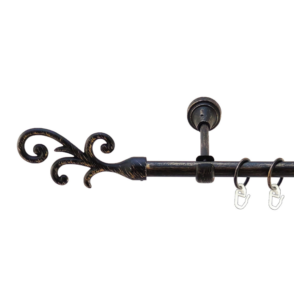 Карниз Orvit Фала металевий однорядний відкритий Чорне Золото 16 мм 160 см (5467996) Львів - фото 1