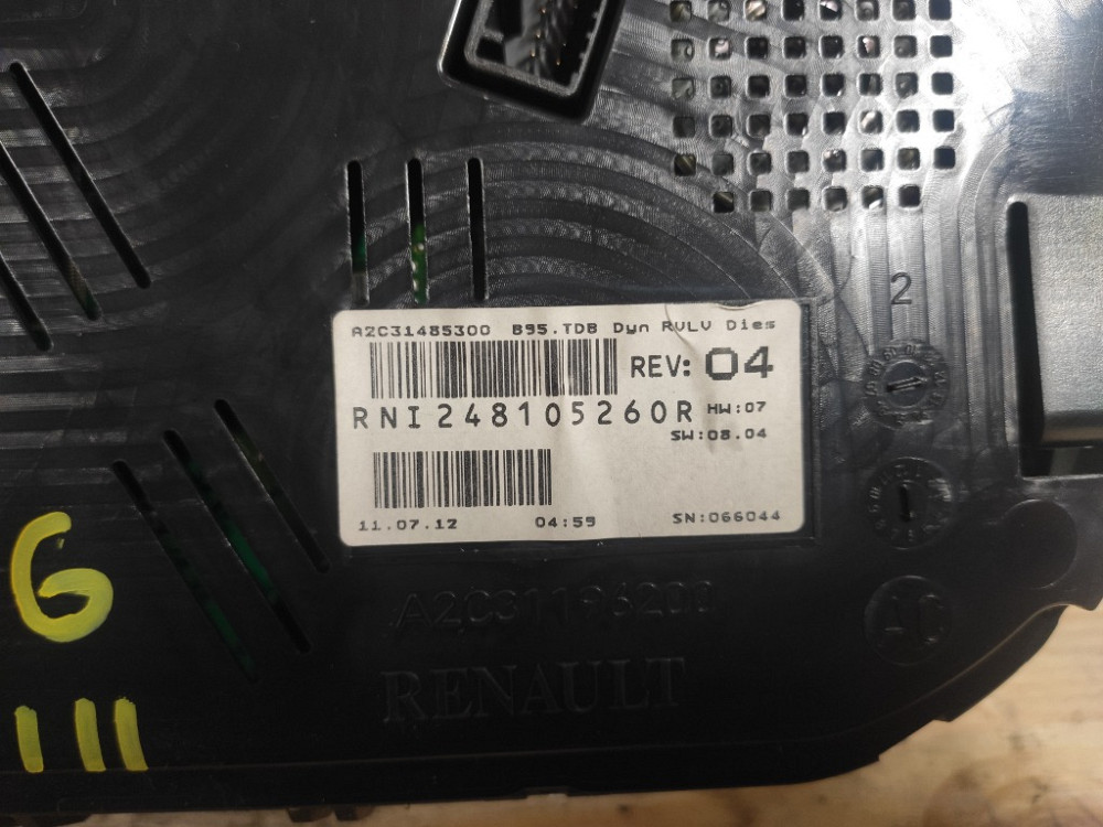 Панель приладів (спідометр) Renault Megane III 1.6 dci 2008-2015 (248105260R) Ковель - изображение 3
