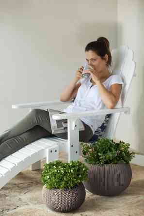 Підвісний горщик з кашпо для квітів Keter Cozies M, бежевий, 36 см Київ