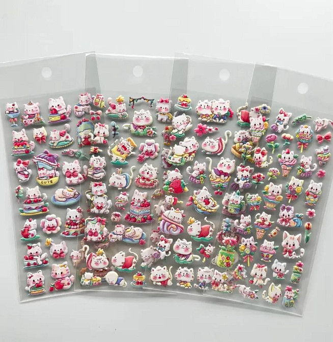 3D стикеры котики – 1 лист (цвет случайный) Киев - изображение 4