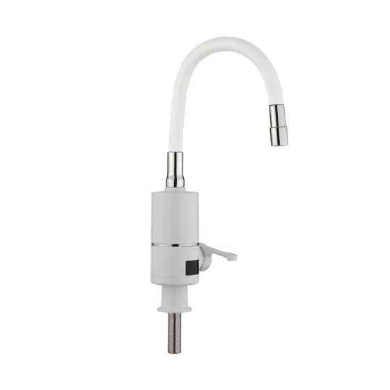 Проточний кран-водонагрівач із гнучким виливом для кухні Lidz Warm 065 LDWAR065WHI49097 White/White Київ