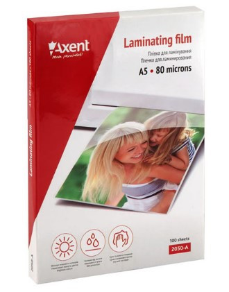 Плівка для ламінування 80 мкм, A5 "Axent" 2050-A(154x216мм), (за 100 шт.), шт Київ - фото 1