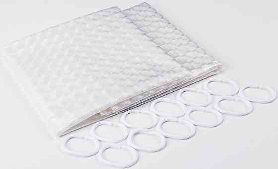 Шторка для ванной комнаты Bathlux 180 x 180 см люкс качество с водоотталкивающим покрытием, Прозрачная Каменец-Подольский