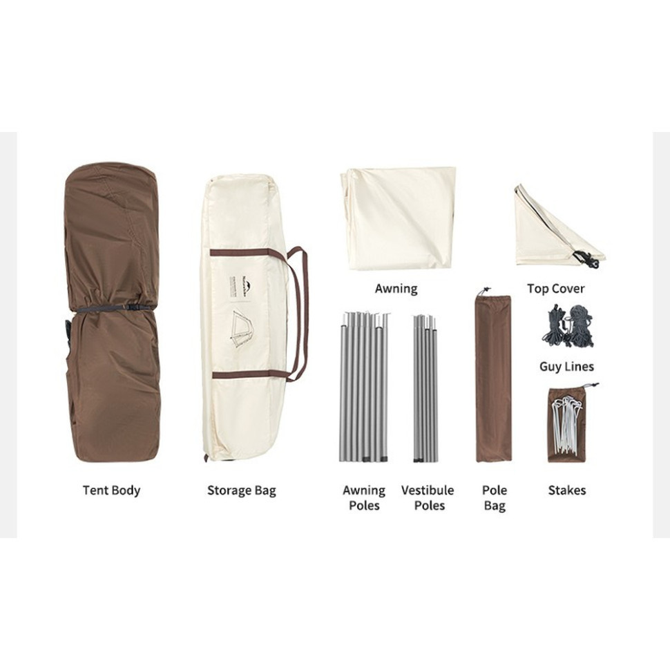 Палатка трехместная автоматическая с тентом Naturehike Ango CNK2550WS010 S (Коричневый) Винница - изображение 9