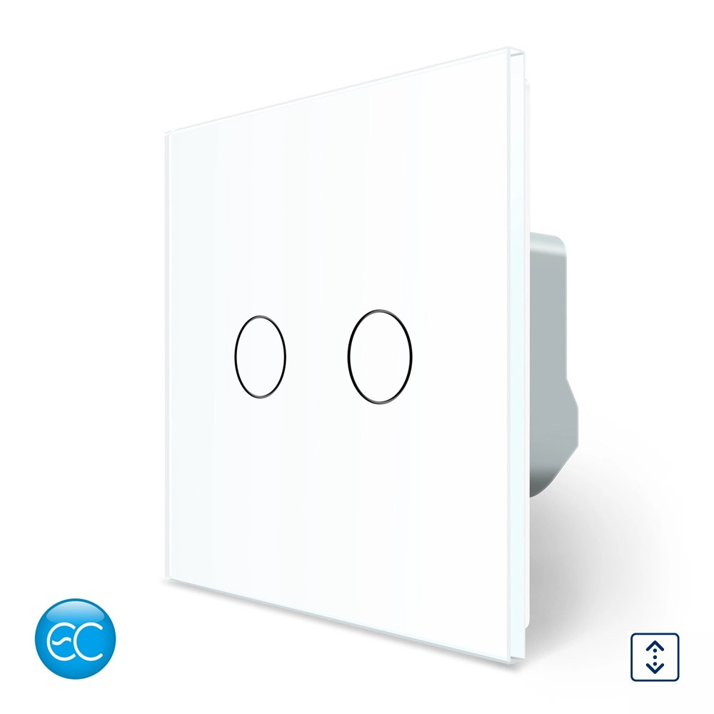 LIVOLO Розумний сенсорний вимикач для ролет Livolo білий (VL-FC2NWZ2-2GWP) Коломия - фото 1