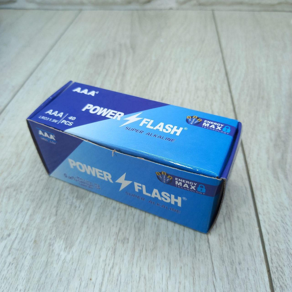 Батарейки PowerFlash LR03 AАA Alkaline (щелочные) блок батареек 40шт Харьков - изображение 2