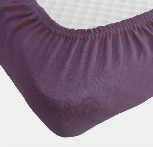 Digital Фиолетовая Простынь махровая на резинке с наволочками Anisa (220х240+30 см) Київ - фото 3