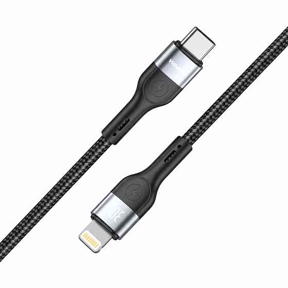 Кабель Winso Pro Type-C to Lightning 30W TPE+плетіння 1м чорний Львів