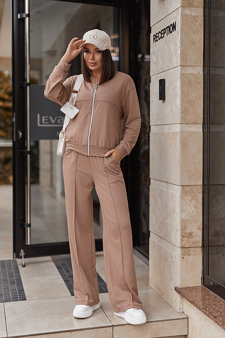 Жіночий трикотажний костюм зі штанами палаццо "Alicante"  | Норма і батал Київ - фото 1