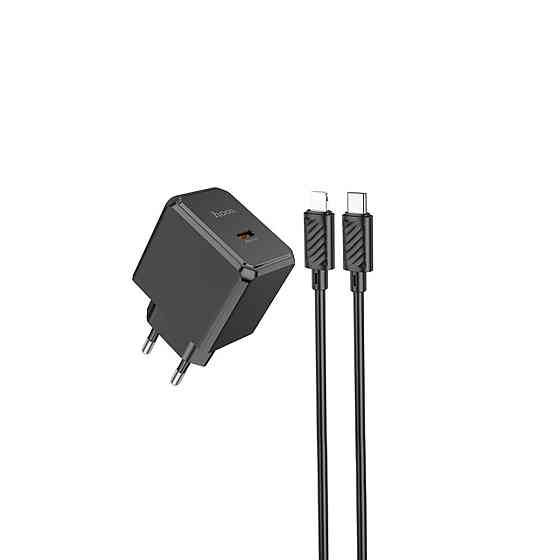 Мережевий зарядний пристрій HOCO CS13A Ocean single port PD20W charger set(C to iP) Black (6942007603829 ) Київ