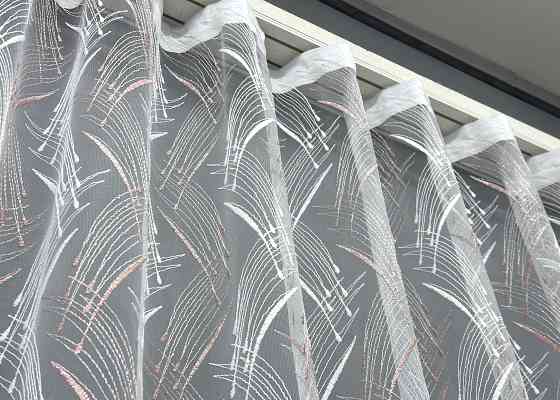 Тюль фатин с вышивкой и люрексом цвет белый с пудровым 1649т Киев