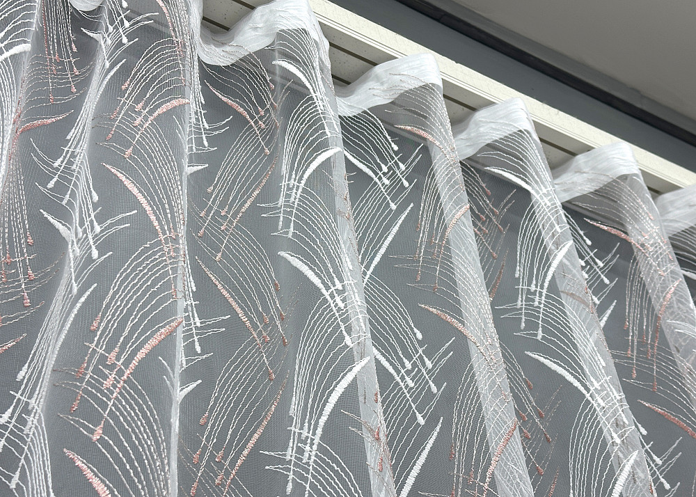 Тюль фатин с вышивкой и люрексом цвет белый с пудровым 1649т Киев - изображение 6