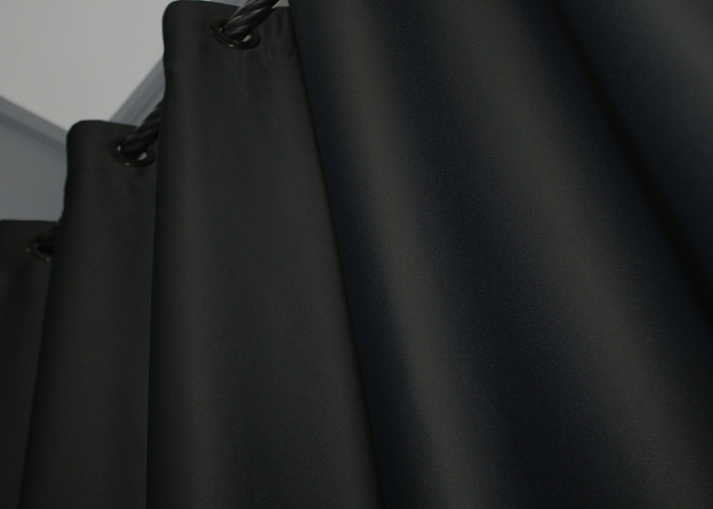 Комплект штор на люверсах VR-Textil Midnight № 1165ш 150х270 см 2 шт черный (37-0117) Киев - изображение 6