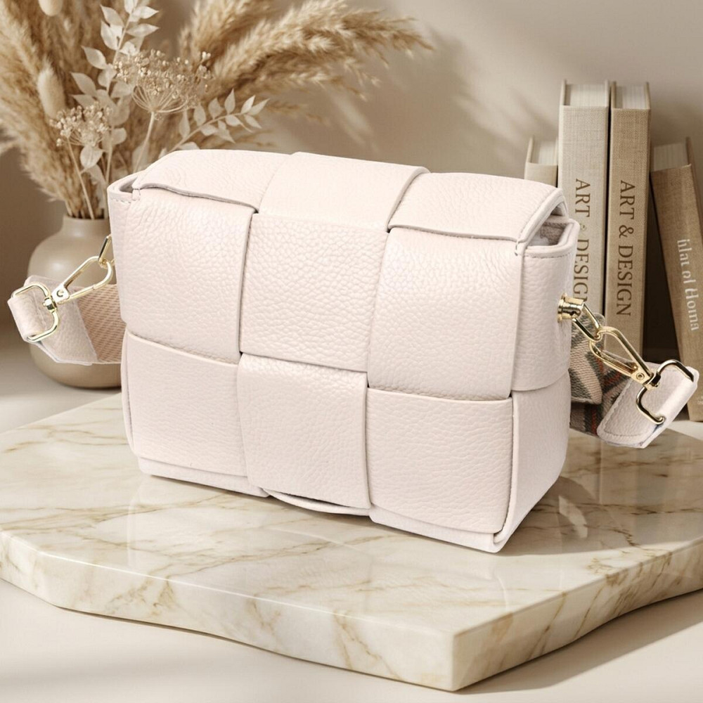 Вечірня жіноча сумка з палітурками з натуральної шкіри Vintage 22311 Біла Київ - фото 14