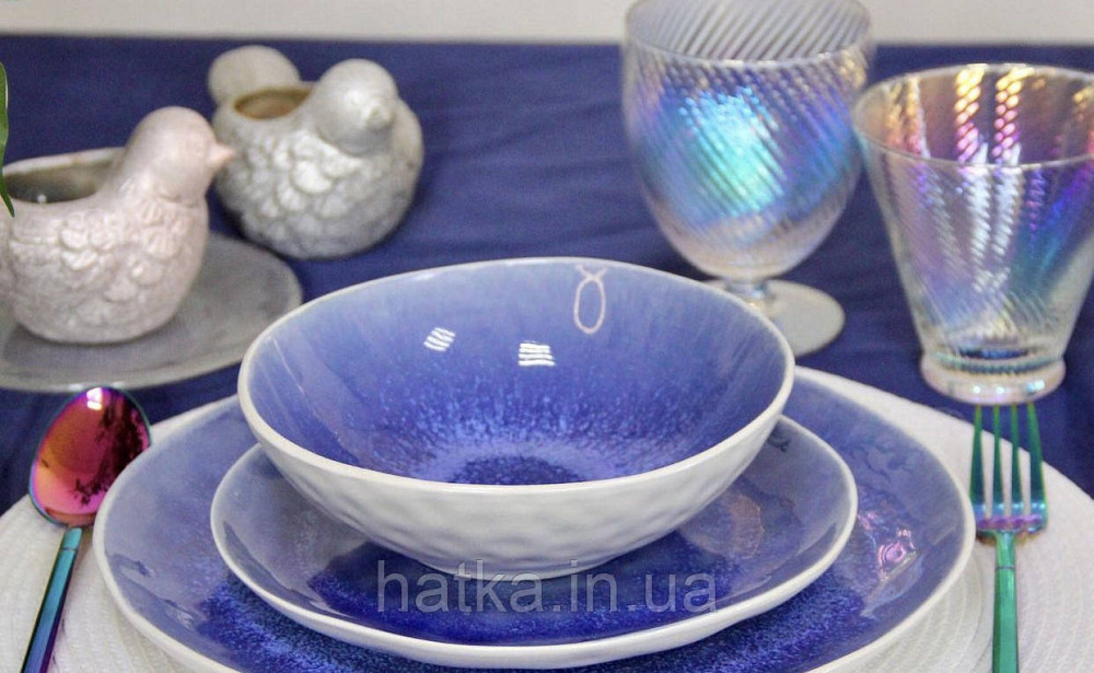 Салатник Olens "Кюрасао" 18х5 см кераміка блакитна Київ - фото 5